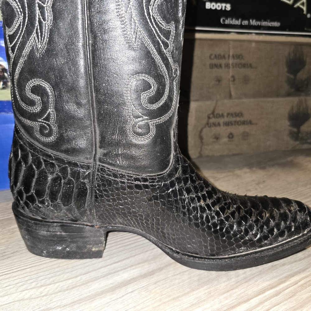 Black Python Western Cowboy Boots - image 4